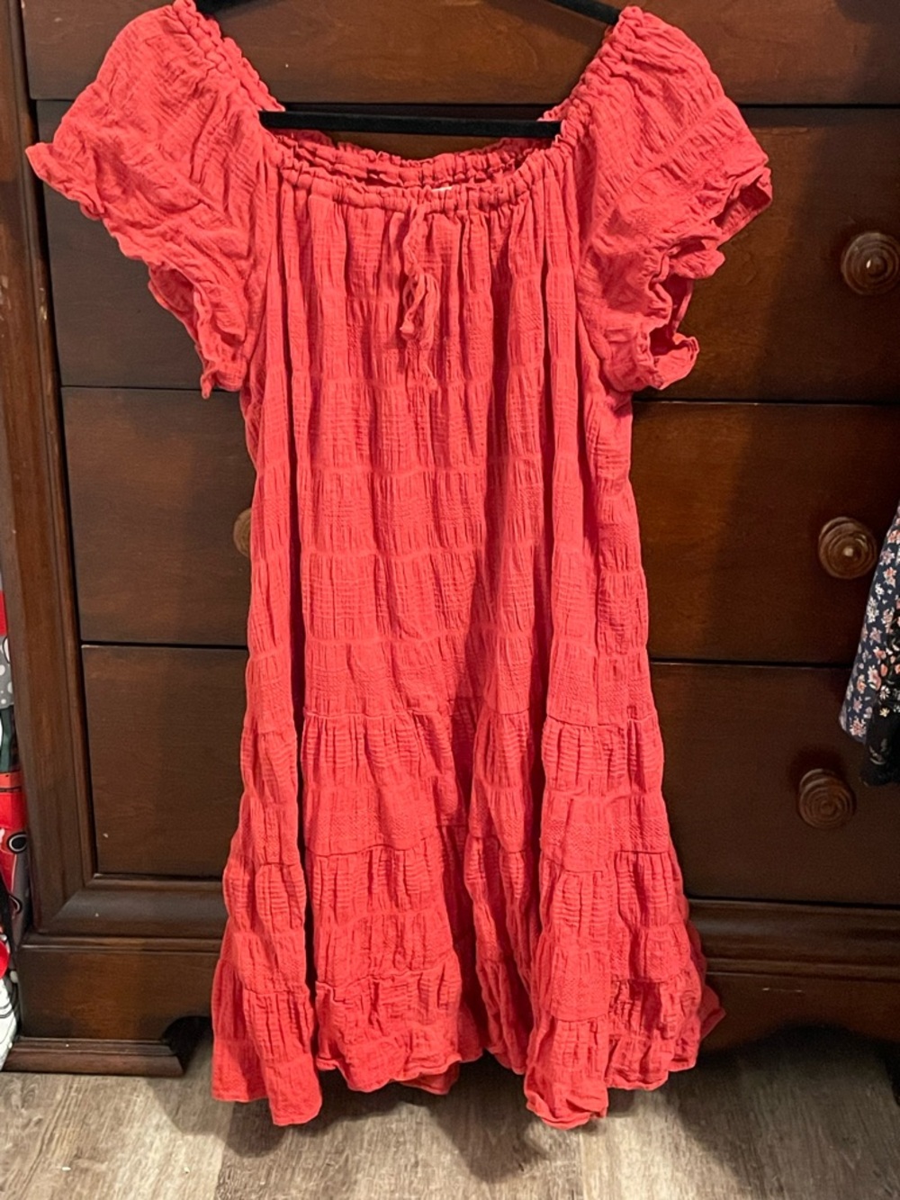 Max studio xl gauze dress knit lining terracotta rust red boho